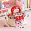 Portable Storage Box with Lid Grid Children's Hair Accessories Desktop Plastic Jewelry Transparent Double-layer Creative Cute Storage Box