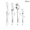 3/4/5/6PCS French 304 Stainless Steel Cutlery Set Pointed Tail Handle Spoons Knife Forks High-end Kitchen Restaurant Tableware