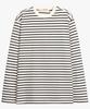 Deoseutoli [10-Count] Striped Heavy Long Sleeve Tee (Ivory)