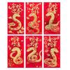 6PCS Blessing Snake Pattern Money Envelope Best Wishes Lucky Money Pockets  Party Gifts