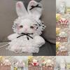 Plush Rabbit Lolita Shoulder Bag With Lace Bow Design And Faux Pearl Shoulder Strap For Daily Use
