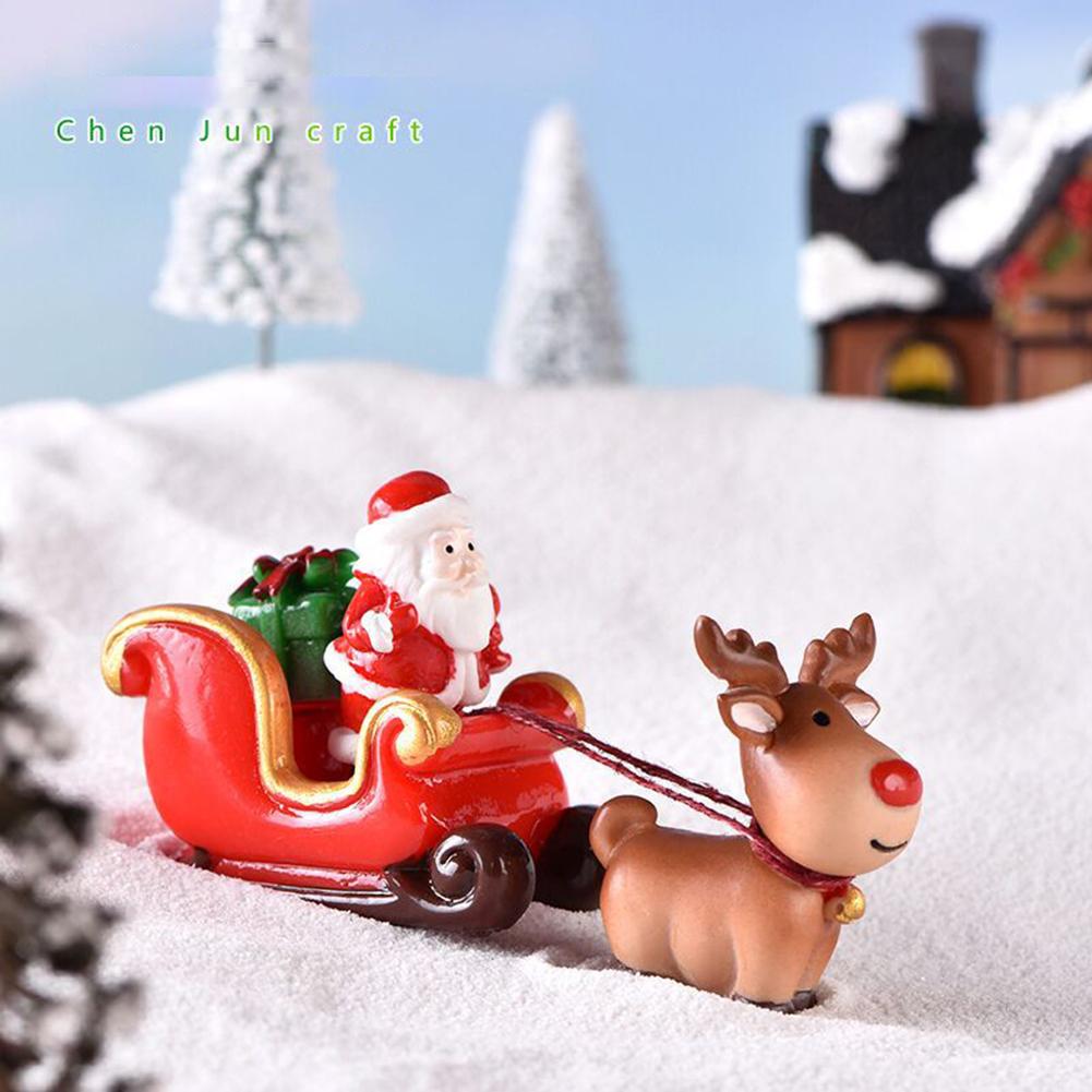 Christmas Ornaments Resin Crafts Multi-purpose Elk Car Micro Landscape Layout Props For Garden Bonsai Decor