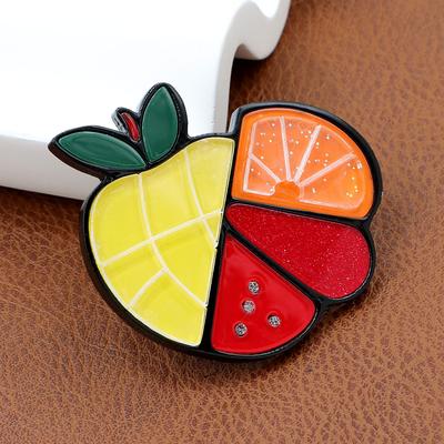 Handgefertigte gespleißte Acrylplatte orange Wassermelone Frucht Brosche