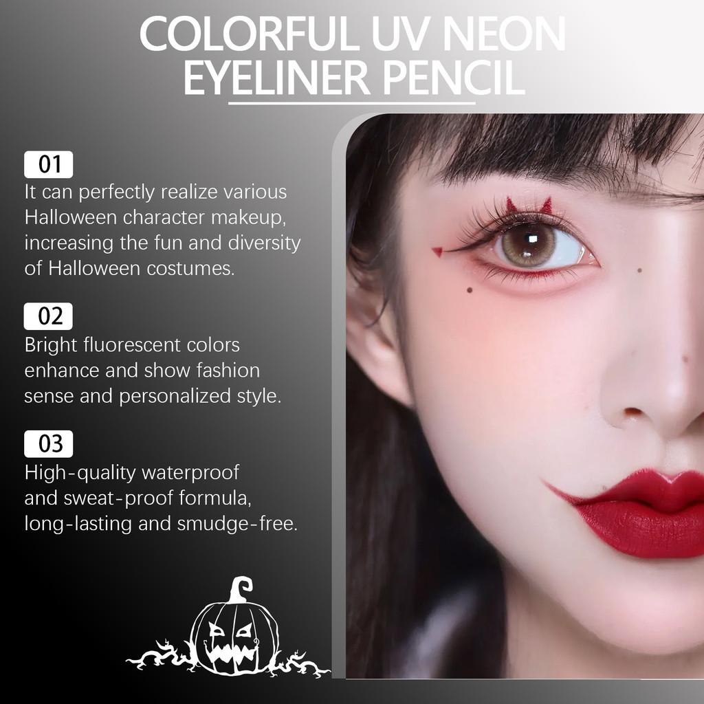Eelhope 8 Color Neon Liquid Eyeliner Set Smooth Long Lasting Makeup For Halloween