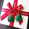 Retro Green Tourmaline Earrings: European & Korean Inspired Fashion Pendant Jewelry