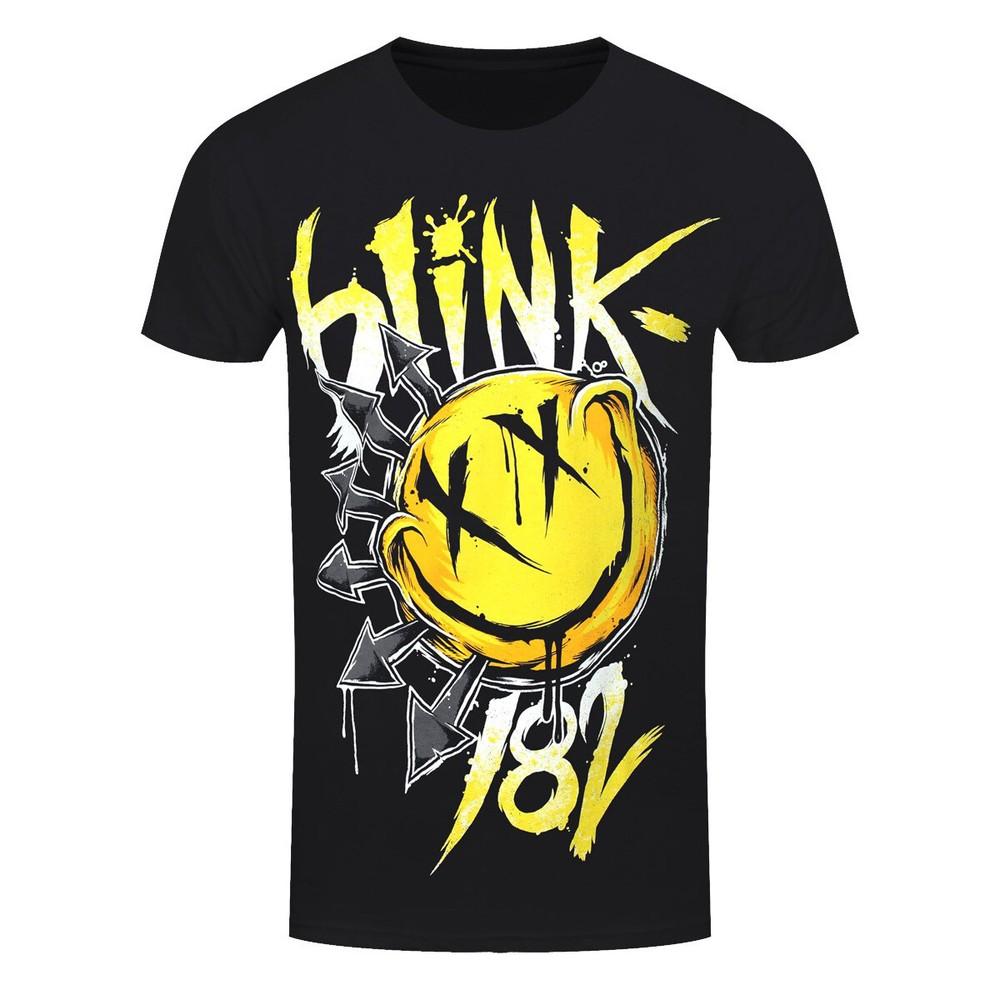 

Blink 182 T-Shirt Big Smile Logo Rock Official New Black 2XL