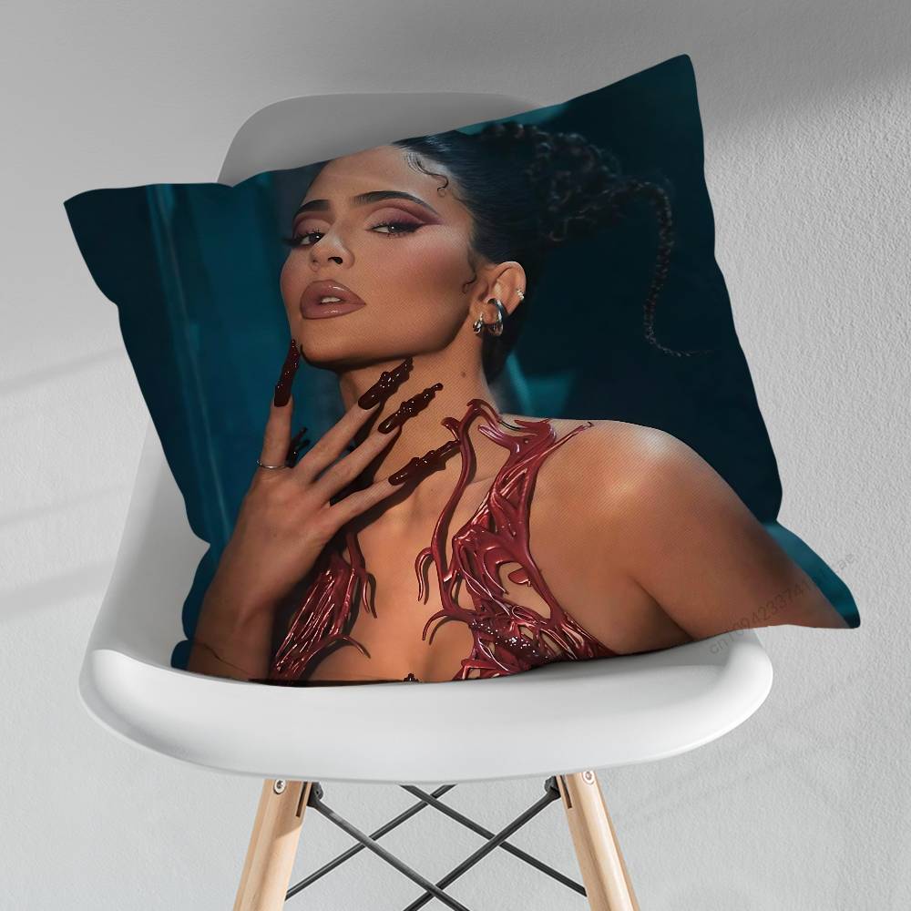 Sexy KKylie JJenner Actor Various Sizes Square Pillow Case For Car Home Bedchamber Decor Birthday Gift