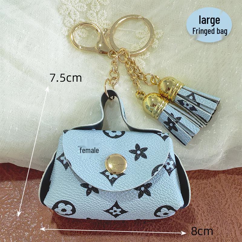 Leather Coin Necklace Pendant with Long Rope & Earphone Case
