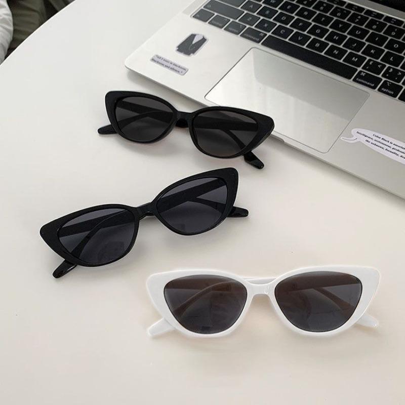 Korean Ins Niche High-end Sense Vintage Versatile Cat's Eye Pink Sunglasses Women's Sun Protection Face Small Frame Sunglasses