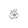 Rotatable Four-leaf Clover Love Zircon Flower Ring Creative Design Sense Free Rotation Anti-pressure Ring