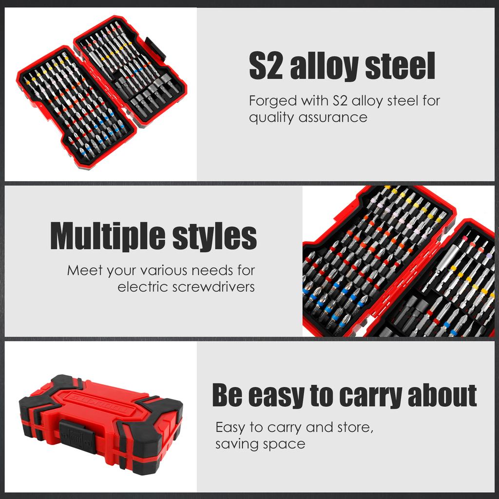 83Pcs Screwdriver Bit Set Colorful Security Bits Electric Screwdriver Set with Case Portable Steel Magnetic Long Drill Bit Set