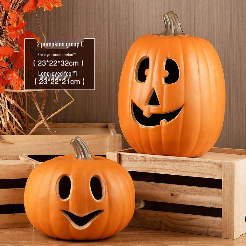 Halloween Light-Up Hollow Pumpkin Lantern for Outdoor Decor