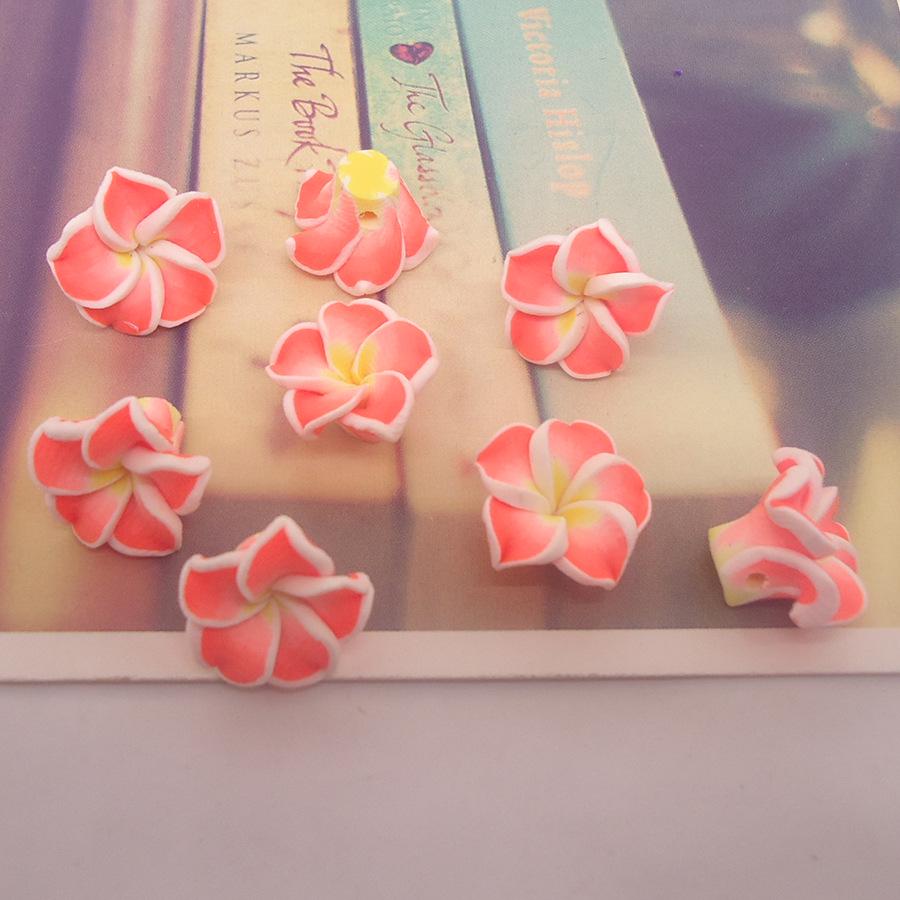 15mm Polymer Clay Plumeria Egg Flower Beads for DIY Bracelet and Necklace Jewelry Making