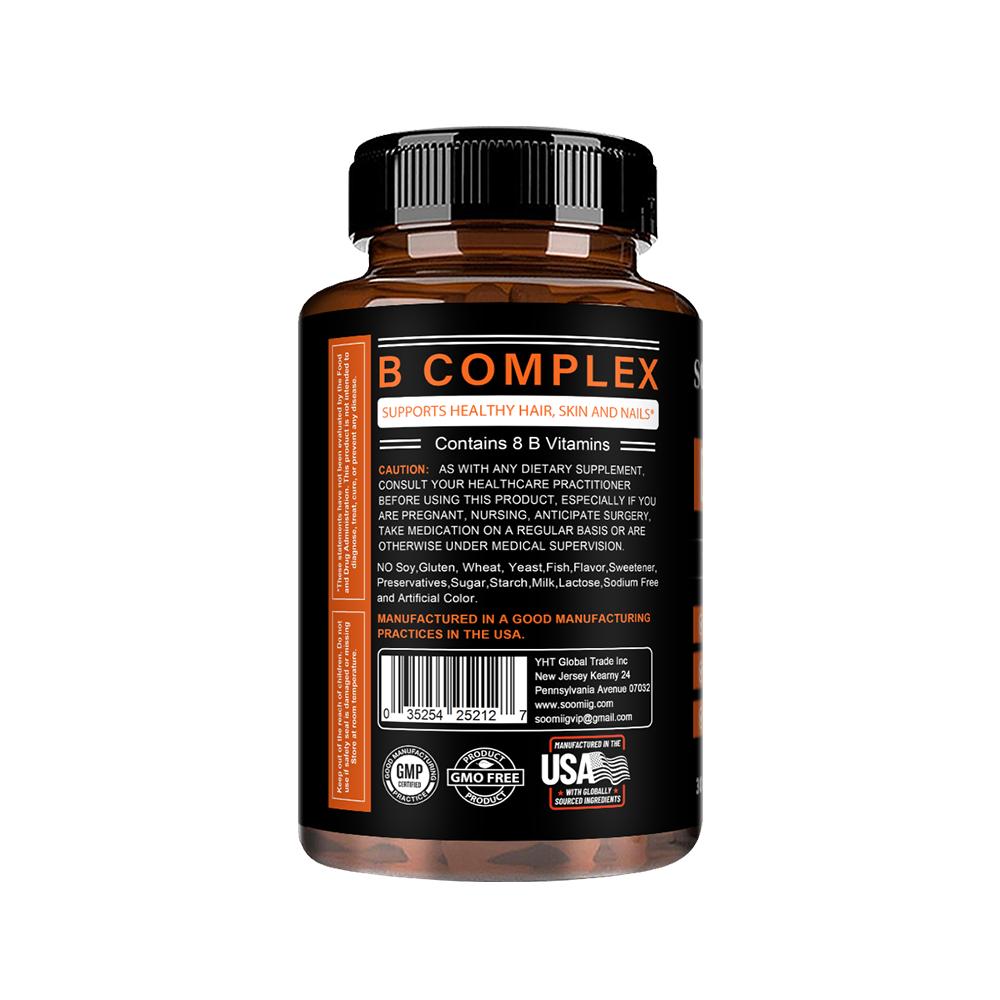 Soomiig B Complex Supplement, High Potency, Full B-Vitamin Spectrum, Vegan, 120 Capsules