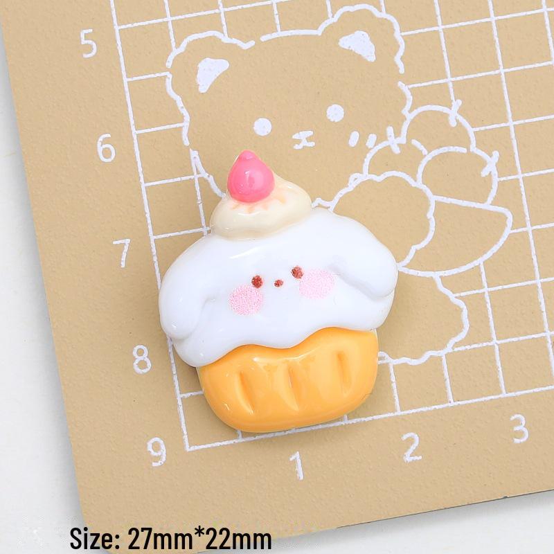 Bunny Dessert House Resin Accessories: Cartoon Cream Glue, Creative Shoe Buckle Material for DIY Jewelry and Hairpin Crafting.