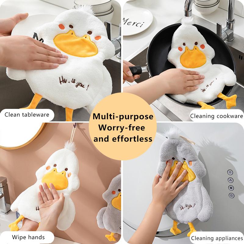 Cartoon Cute Duck Wipe Hand Towel Coral Velvet Square Towel Household Kitchen Bathroom Children Hand Cloth