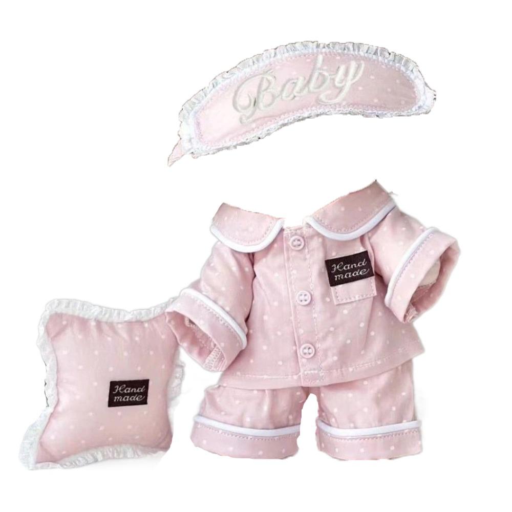 

1 комплект Хлопковая одежда для куклы Розовая пижама Домашняя одежда Маска для глаз Наряд Хлопковая одежда для куклы с подушкой для 20-сантиметровой хлопковой куклы