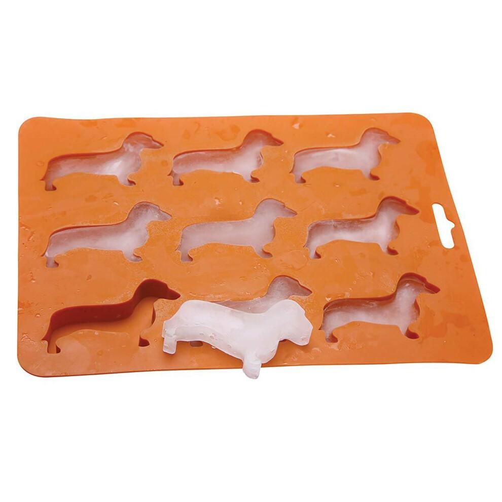 LYWUU Dachshund Dog Shaped Silicone Ice Cube Molds and Tray Brown