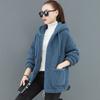 Velvet Fleece Hoodie Women's Thickened Loose Zipper Cardigan Outerwear Autumn Winter Casual Streetwear