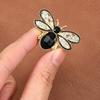 Bee Rhinestone Brooch for Vintage Style Lovers Shiny Crystal Insect Lapel Badge for Outfit Decor Gift