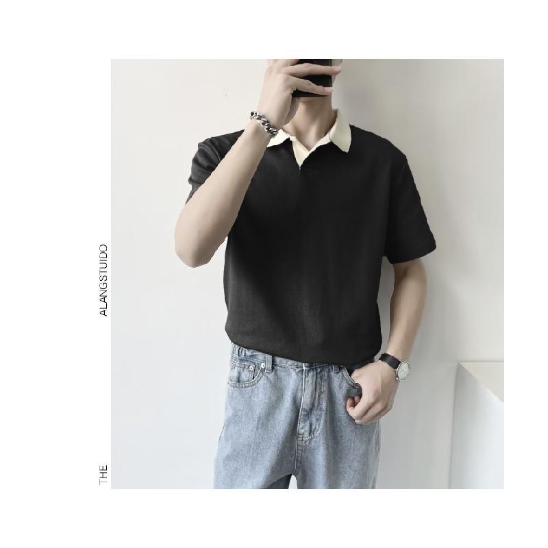 Summer New POLO Men's short-sleeved shirt, trendy brand, casual and loose-fitting T Japanese-style short-sleeve men's shirt T Shirt