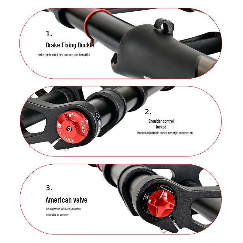 GEETHA 26-inch Double Shoulder Air Suspension Fat Bike Front Fork