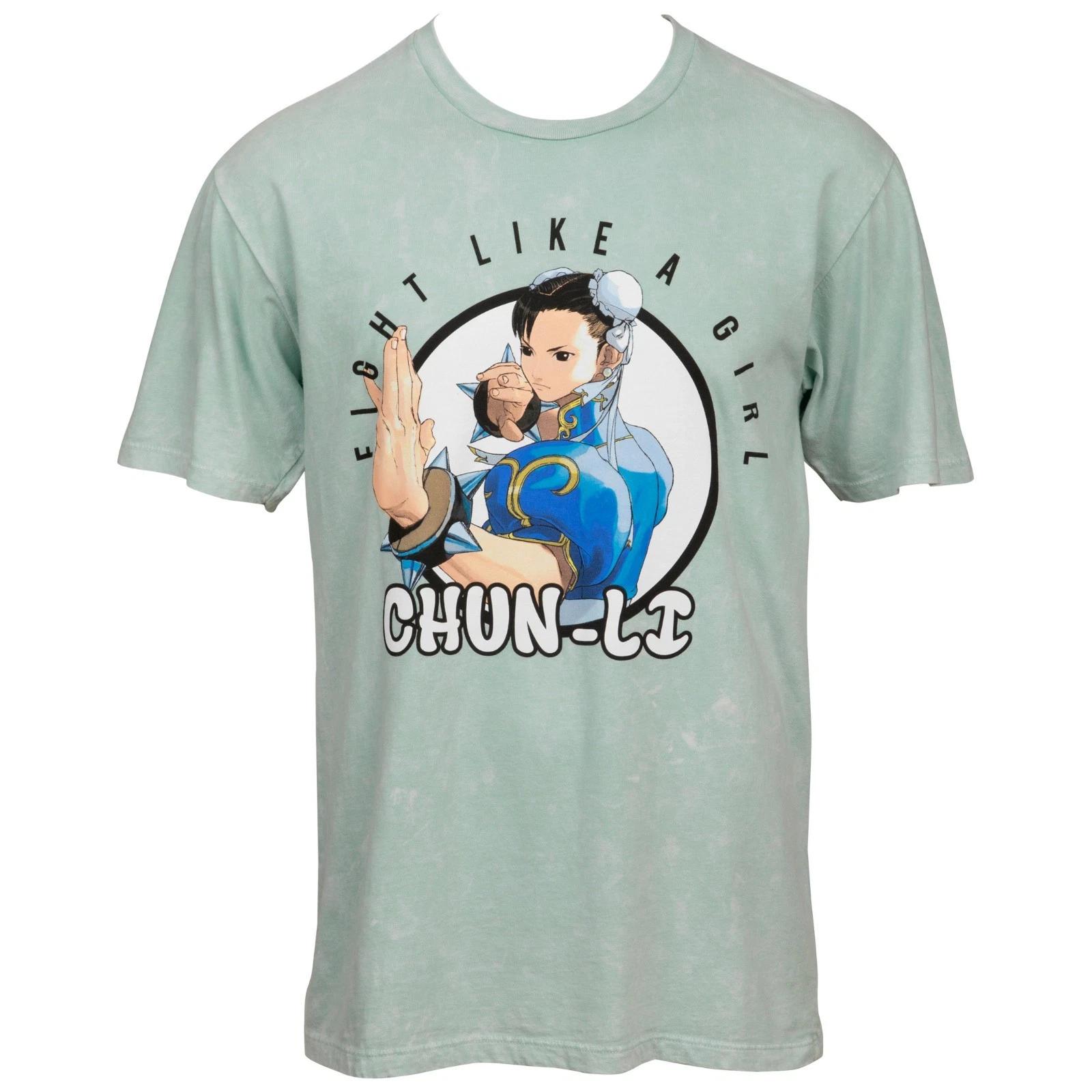 Street Fighter Chun-Li Fight Like a Girl Mineral Wash T-Shirt Gildan S