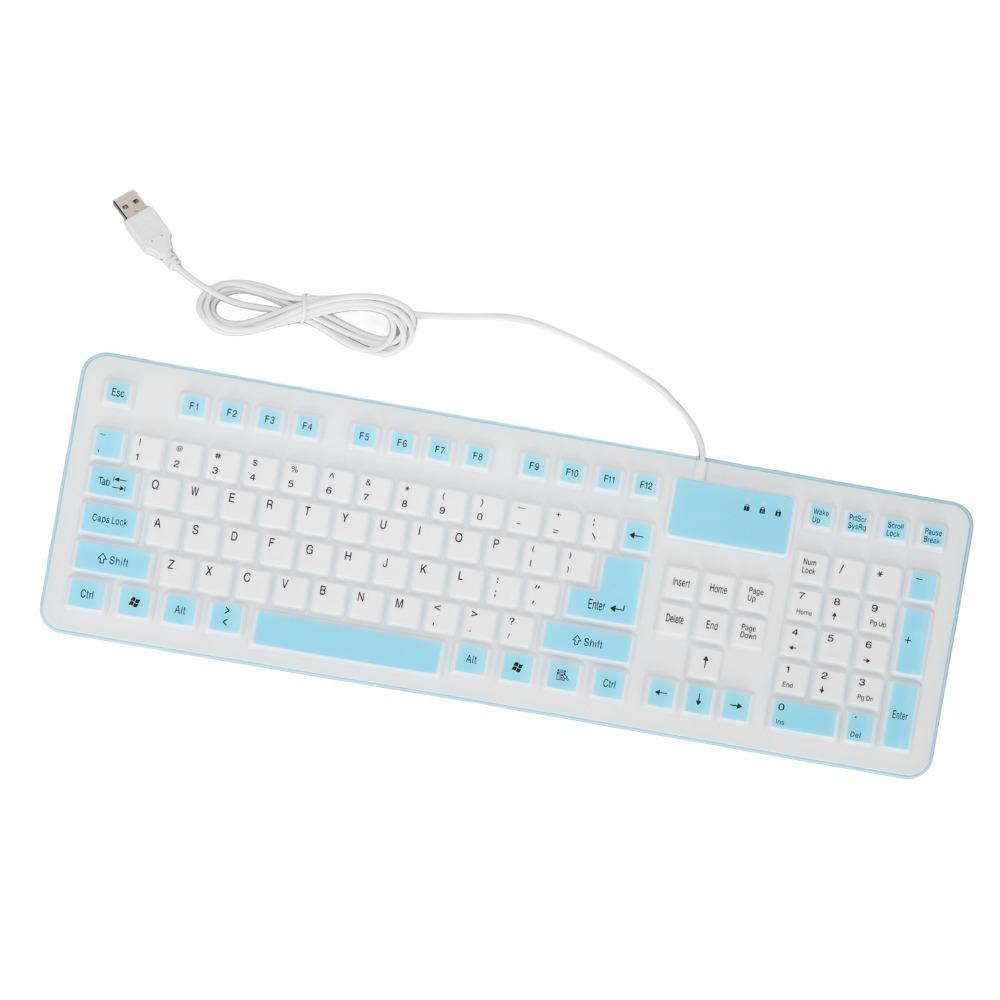 Foldable USB Wired Keyboard Waterproof Silent Keyboard Portable Silicone Keyboard  Computer Game