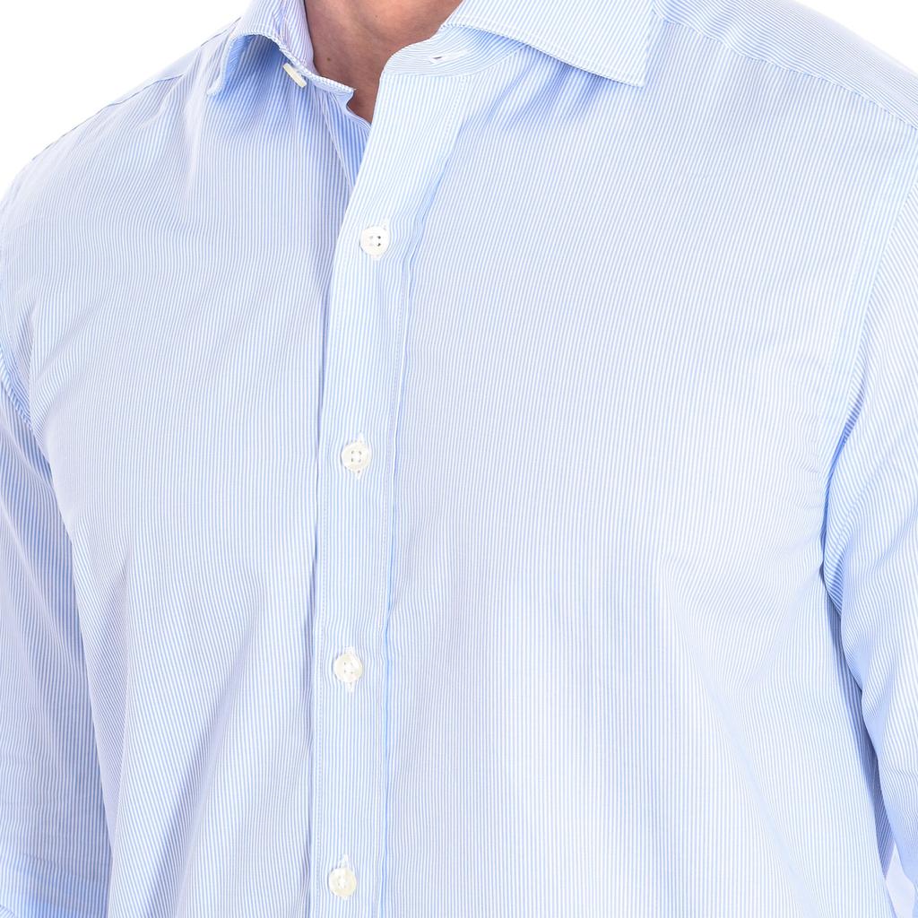 ALCAZAR3 Men's Long-Sleeved Shirt with Lapel Collar and Button Closure
