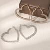 Exaggerated Romantic Full of Zircon Sparkles Geometric Great Heart Shape Hoop Earrings for Women Exquisite Temperament Jewelry