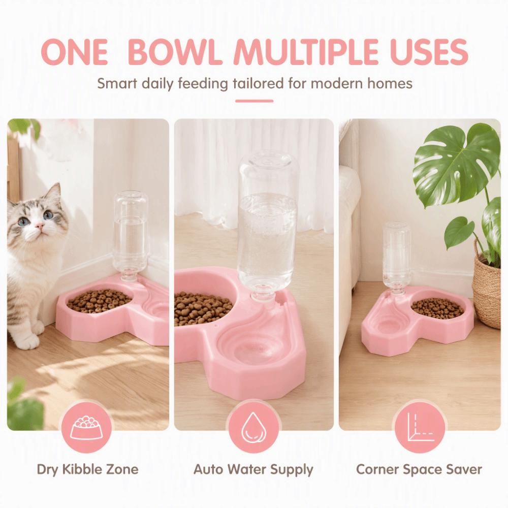 Removable Cat Food Container Non-slip Cat Water Bowl Pet Feeding Bowl Corner Pet Bowl Living Room