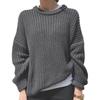 Women's Retro Knit Sweater - Round Neck, Solid Color, Loose Fit, Autumn/Winter Pullover Top