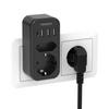 2 Outlet & 4 USB Ports – Svart