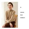 Women's Thick Diamond Pattern Cashmere Sweater - Half-High Neck, Gentle Style, Warm Loose Fit, Short Knitwear for Autumn and Winter