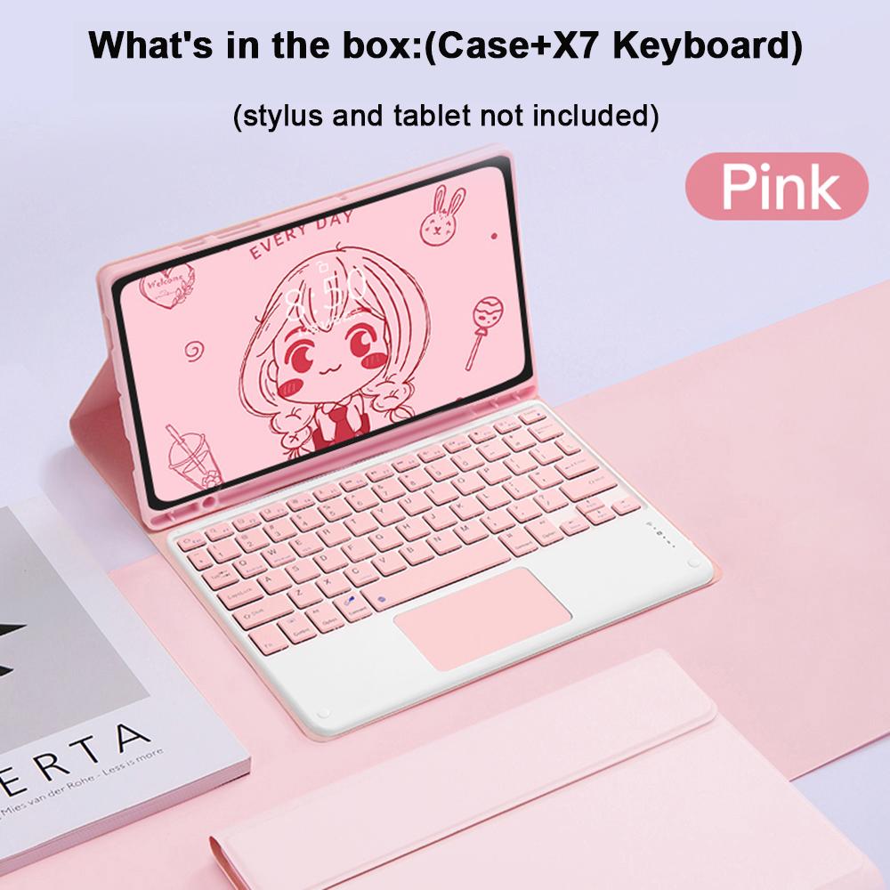 Keyboard Case for Samsung Galaxy Tab S10 Lite / S10 FE / S9 FE / S9 / S8 / S7 10.9-inch/11-inch Tablet Case with Pencil Holder