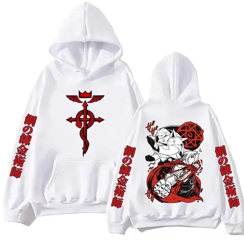 Anime sci-fi adventure Fullmetal Alchemist print autumn and winter fashion personality outdoor leisure loose street hoodie