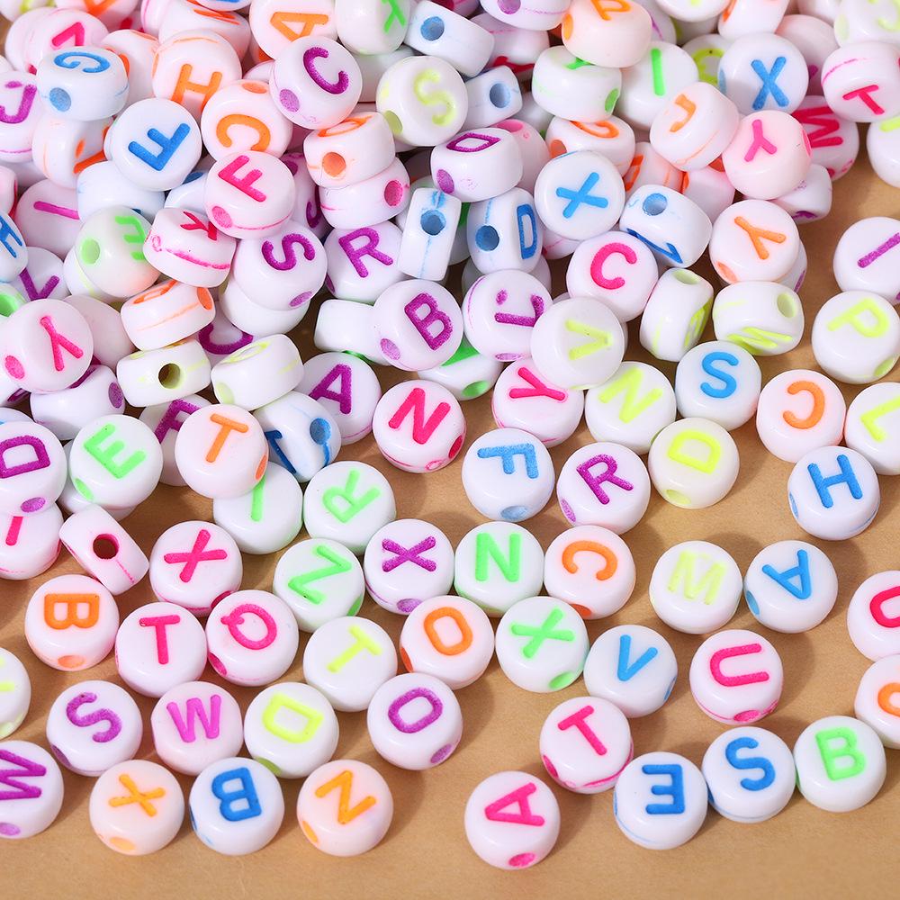 Acrylic Letter Beads for Kids' Jewelry Making – Educational DIY Beading Accessories