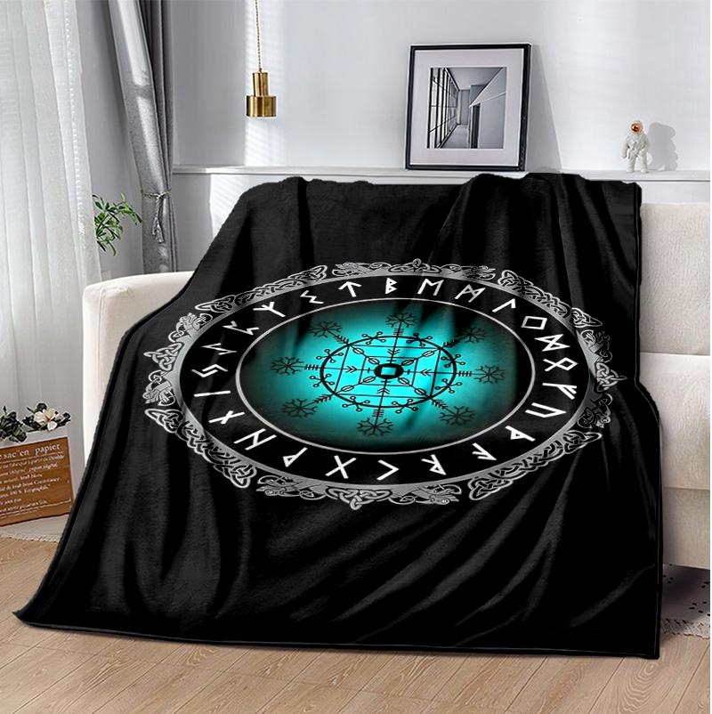 Runes Tree Life Flannel Blanket Soft Warm All-Season Throw, Design for Camping, Car Travel, Hiking Sofa, Bed, Office Perfect Gift for Parties