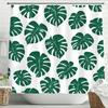Green Plants And Leaves Tropical Leaf Shower Curtain, Bathroom Decorative Shower Curtain, Print Fabric Home Curtain With Hooks