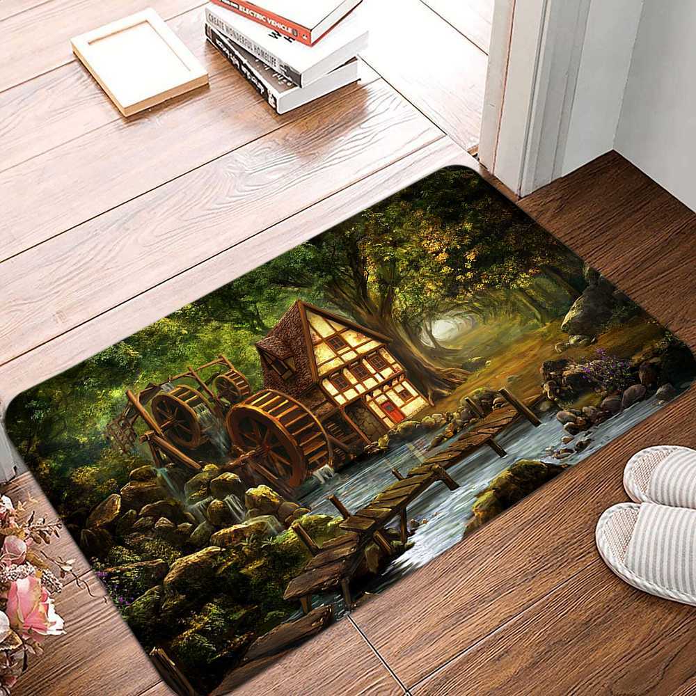 

Килимок для дверей Вітальний килим для сімейної спальні для вітальні килим для картини маслом з візерунком Килимок для дверей протиковзкий килимок 40x60cm