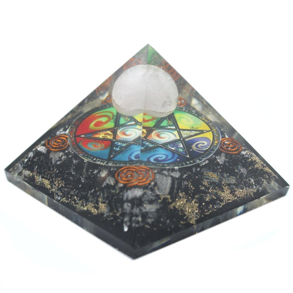 Orgonite Pyramid 70mm Midnight Pentagon