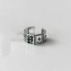 1Pc Adjustable Playing Cards Open Cuff Finger Rings Luxury Vintage Zircon Gift Party for Women Girls