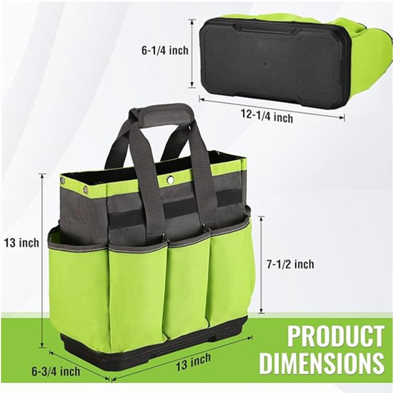 8 Pockets Garden Tool Bag Large Capacity Oxford Cloth Tote Caddytool Kit Handbag Weeding & Pruning Tool Storage Bag