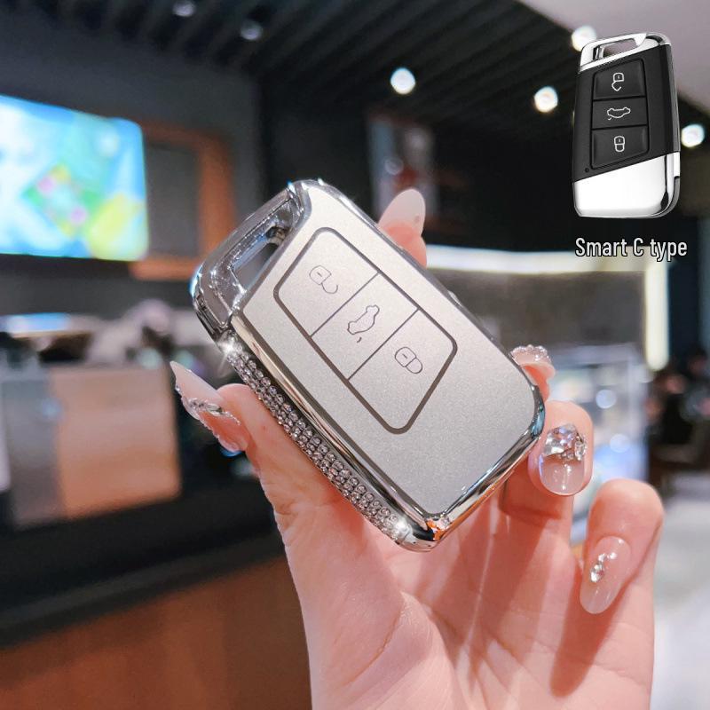 Volkswagen Key Case: Compatible with Lavida, Sagitar, Passat, Magotan, Tan Yue, Golf, Bora. Protective Shell with Buckle Bag.
