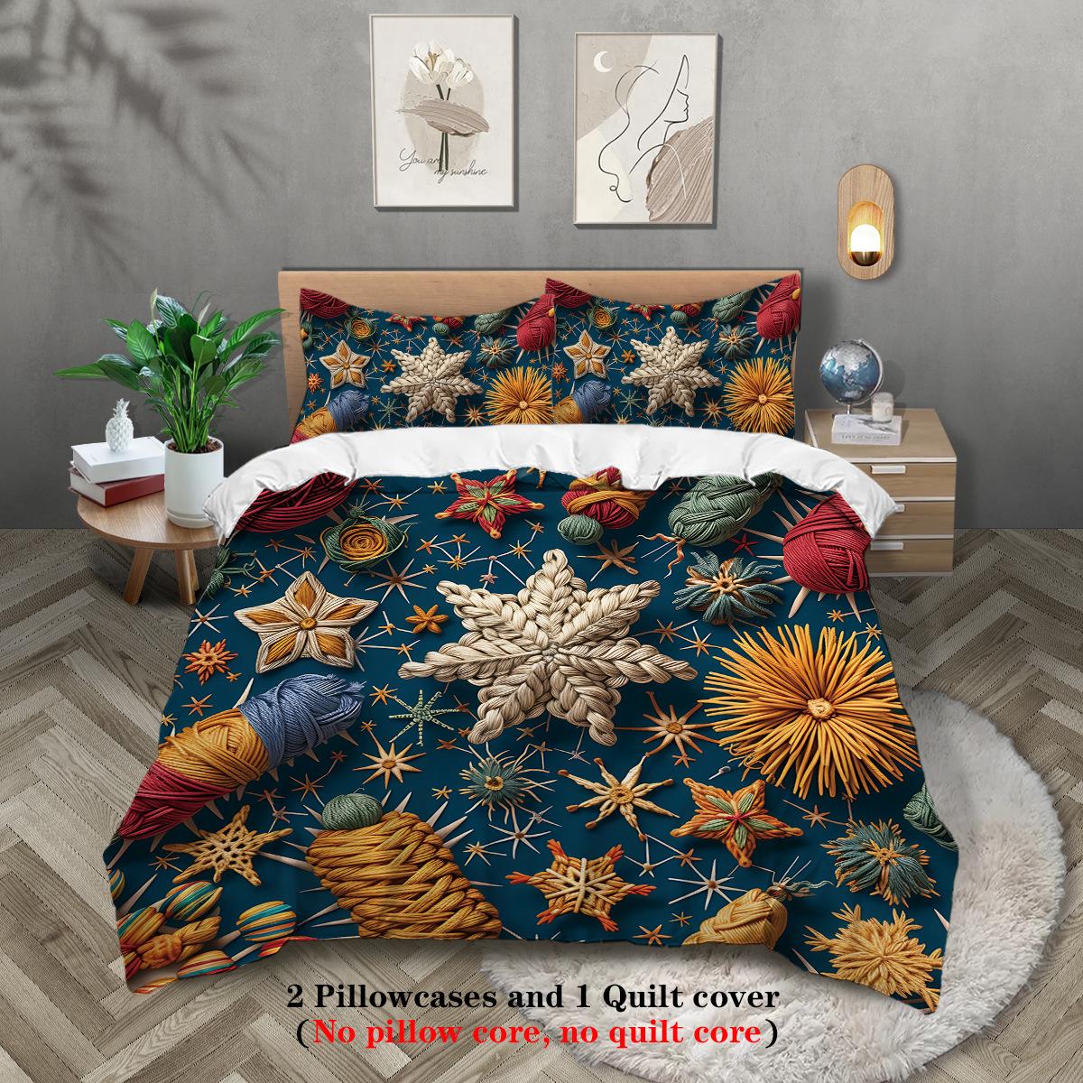 

Вязаный узор 3D цифровой полиэстер трехсекционный пододеяльник постельное белье пододеяльник наволочка 135x200cm