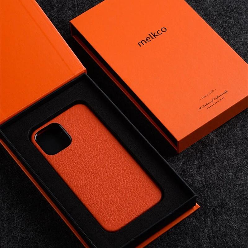 Melkco Premium Genuine Leather Case for iPhone 13 Pro Max 13Mini 12 Pro Luxury Cowhide Skin+Microfiber Inside Mobile Phone Cover