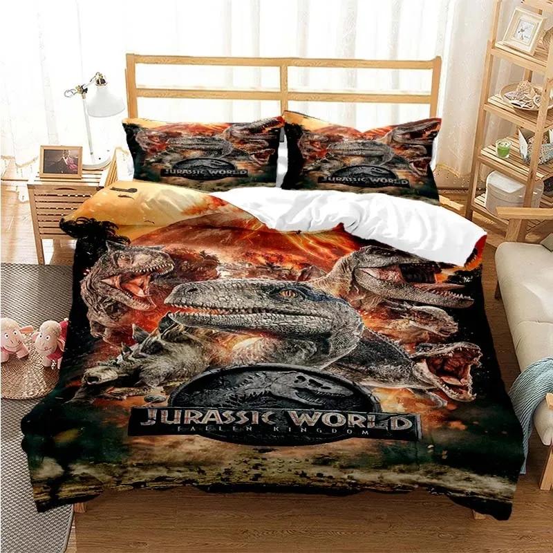 Jurassic Park Duvet Cover Set Dinosaur Bedding Sets Comforter Cover Set Single Twin Full Queen Size Youth Aldults Girl Boys Gift