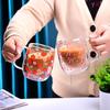 Shangqi Pink Strawberry Double Wall Glass Coffee Cup, 350ml (2-Pack)
