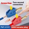 10Pcs 4Mm Banana Plug High Current Quick Connect Gold-Plated Banana Connector 32A Electrical Test