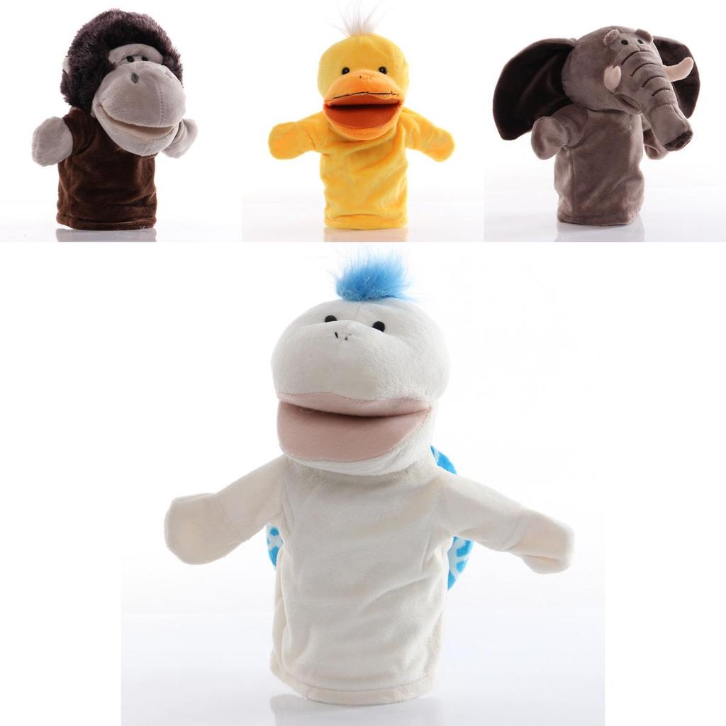 Wholesale Plush Toy Hand Puppet Cartoon Animal Doll With Movable Mouth Interactive Toy For Kindergarten And Parent-child Interaction 25cm Tall